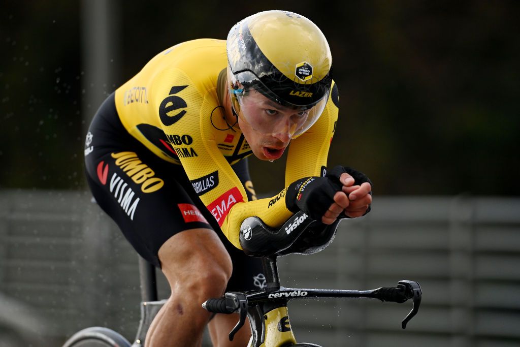 LIDO DI CAMAIORE ITALY MARCH 06 Primoz Roglic of Slovenia and Team Jumbo Vismasprints during the 58th TirrenoAdriatico 2023 Stage 1 a 115km individual time trial from Lido di Camaiore to Lido di Camaiore TirrenoAdriatico ITT on March 06 2023 in Lido di Camaiore Italy Photo by Tim de WaeleGetty Images