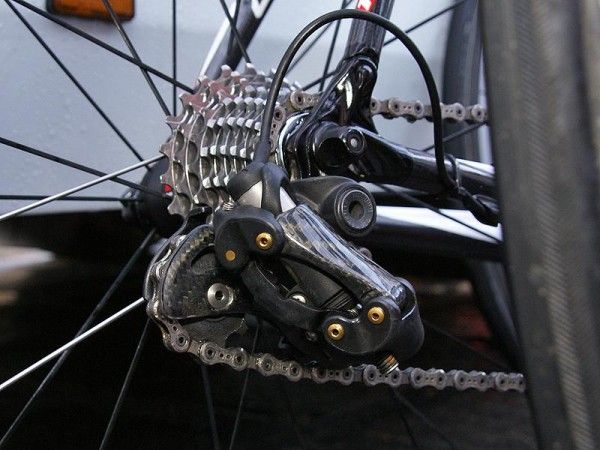 The rear derailleur appears mostly unchanged