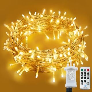 Lityby Fairy Lights Plug in Waterproof,15m/49ft 120 Led String Lights Main Powered,8 Modes Remote Control Outdoor/indoor,garden Christmas Lights for Patio,bedroom,party Decorations (warm White)