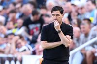 Andoni Iraola manager / head coach of Liverpool reacts