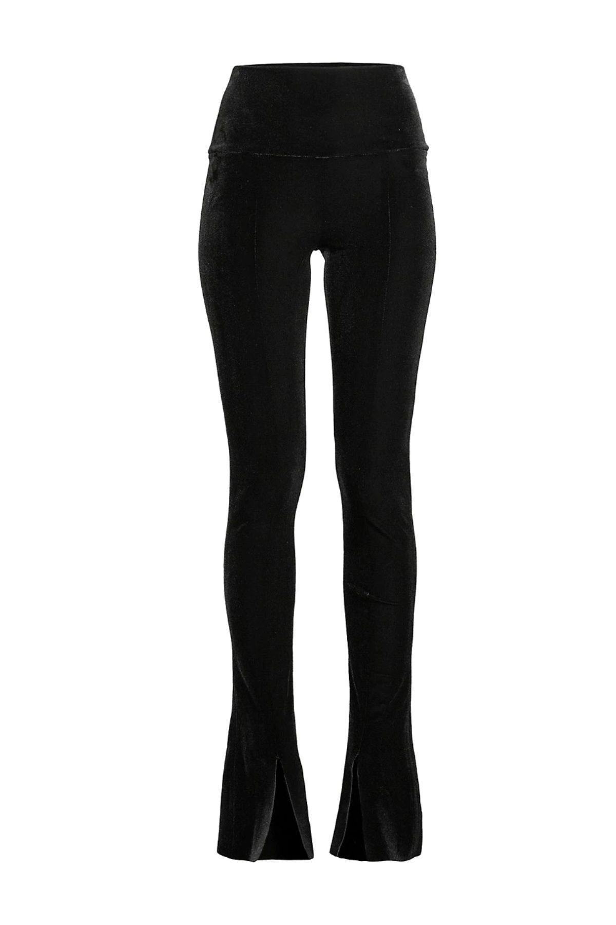 Norma Kamali Spat Split Velvet Leggings