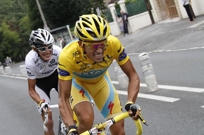 Albert Contador and Andy Schleck put in a play attack on the final stage. There is a gentleman's agreement that GC riders to not attack each other on the last day.