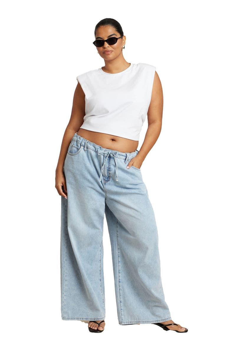 Drawstring Waist Lightweight Jean