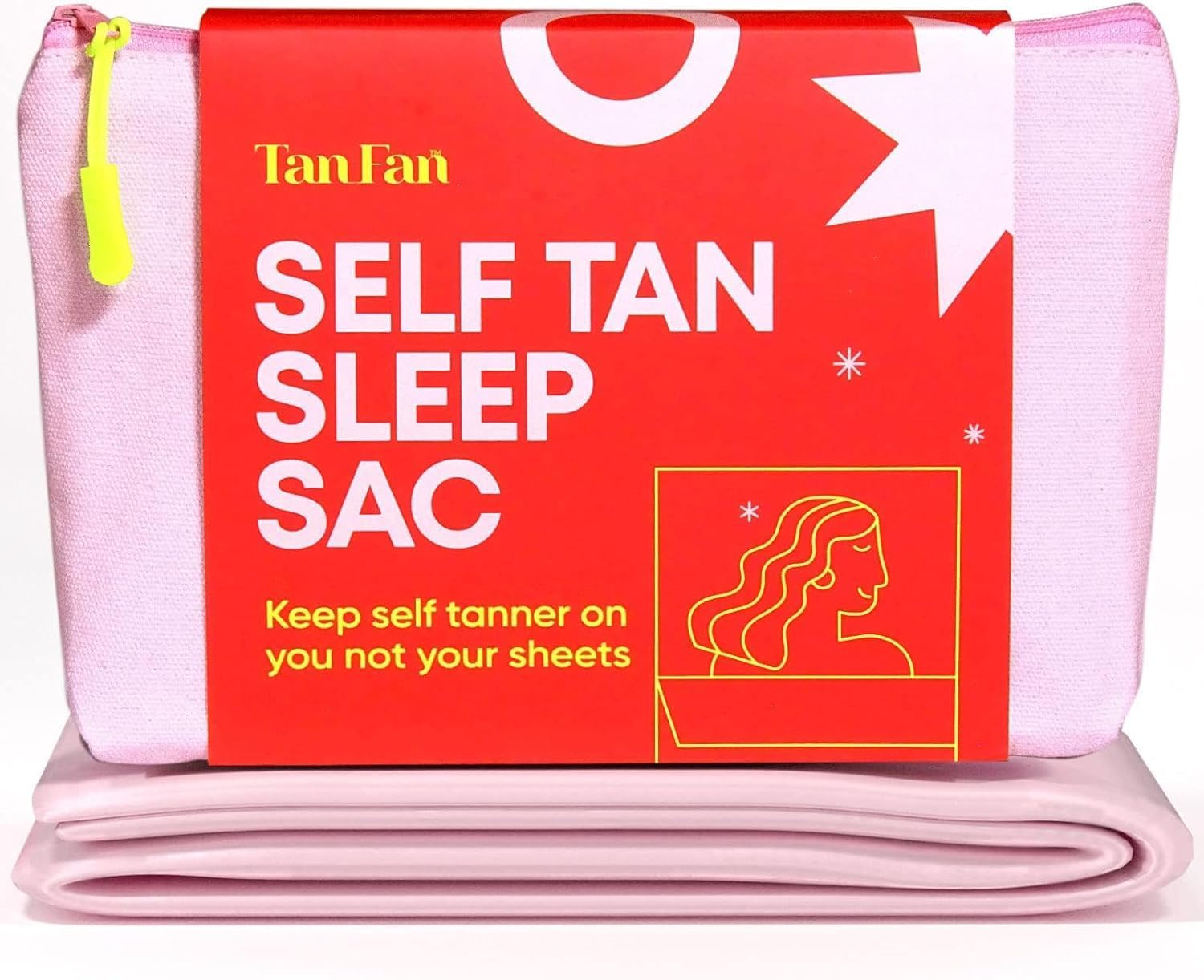 Tan Fan Self Tan Sleep Sac - Keep Sheets Clean From Fake Tanner Stains - 100% Cool Silky Lightweight Poly Sack - Won&amp;rsquo;t Transfer Rub or Absorb Tanning Lotion - Roomy Breathable Large W Foot Openings