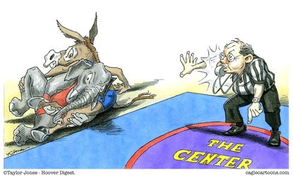 Political cartoon U.S. republicans democrats government shutdown