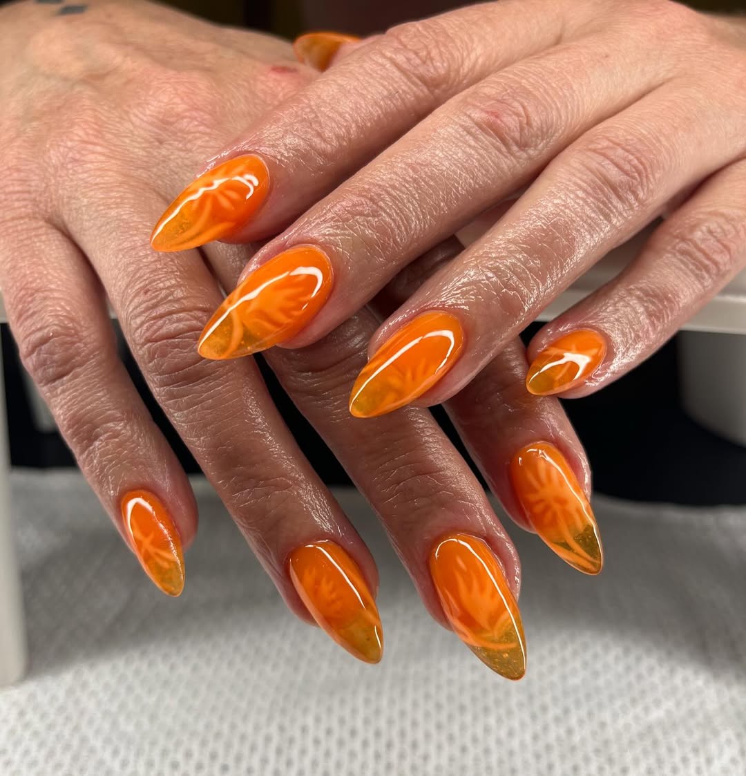 orange jelly nails