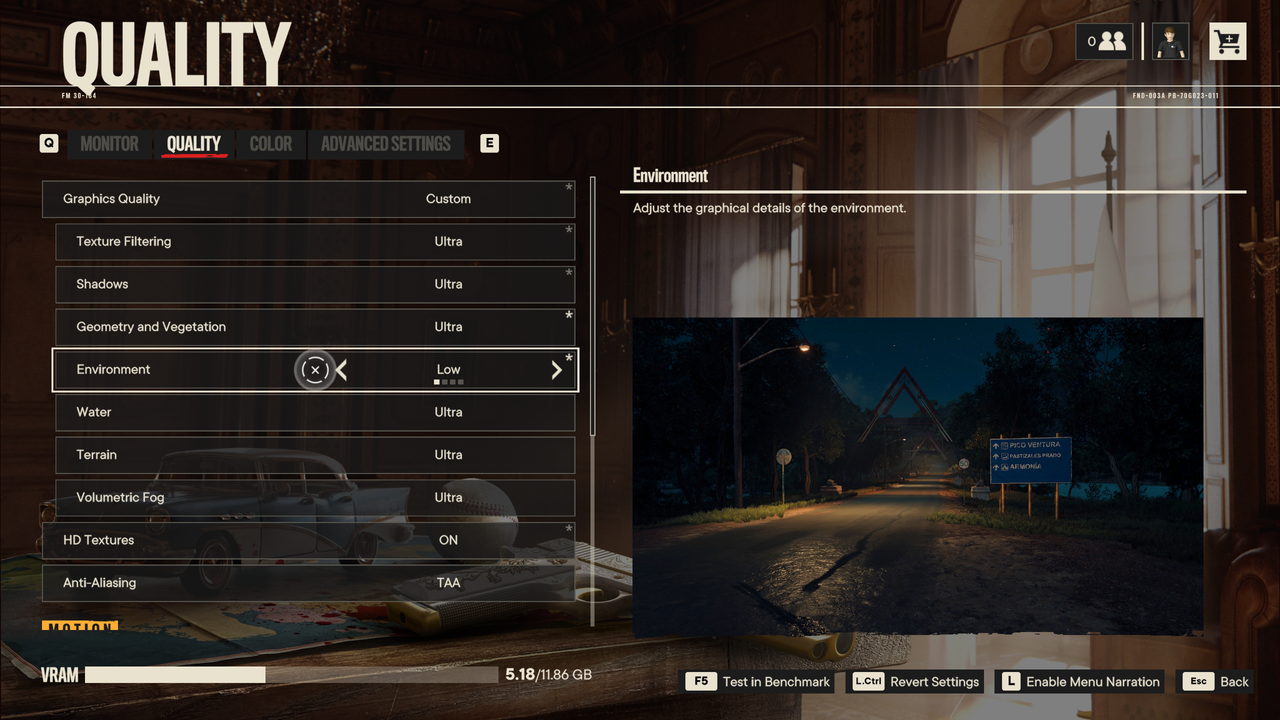 Far Cry 6 settings menu screenshots