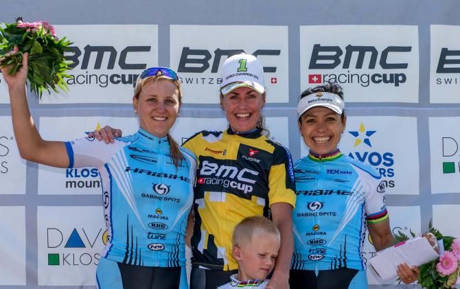 Women's podium at the BMC Cup in Davos, Switzerland