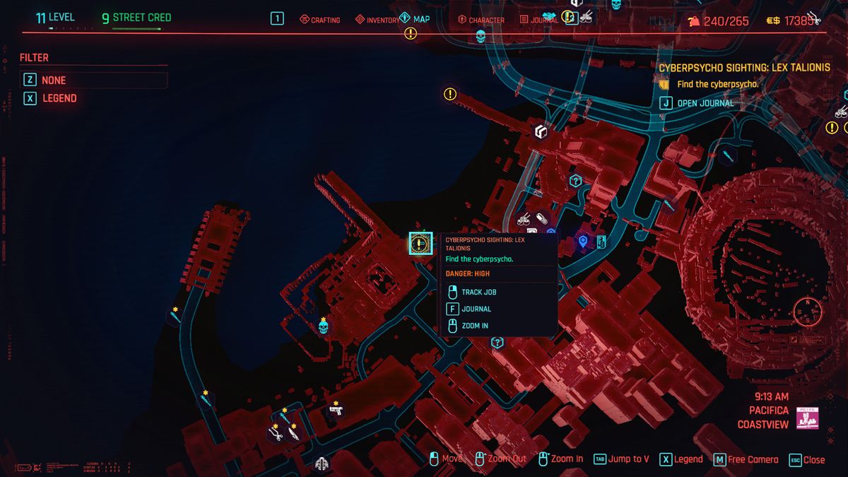 Cyberpunk 2077 Cyberpsycho Sightings locations