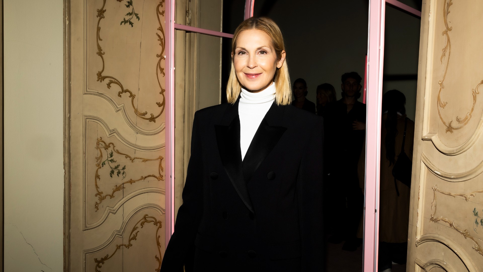 American actress Kelly Rutherford at the Elisabetta Franchi fashion show during Milan Fashion Week spring/summer 2026.