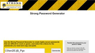 Website screenshot for Strong Password Generator