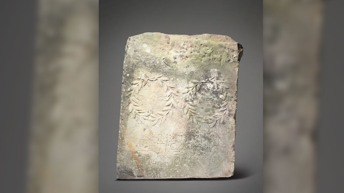 The woman’s garden ‘stepping stone’ appears to be an ancient Roman artifact