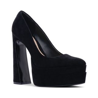 Marlania Platform Pump - Black Lux Microsuede — 5