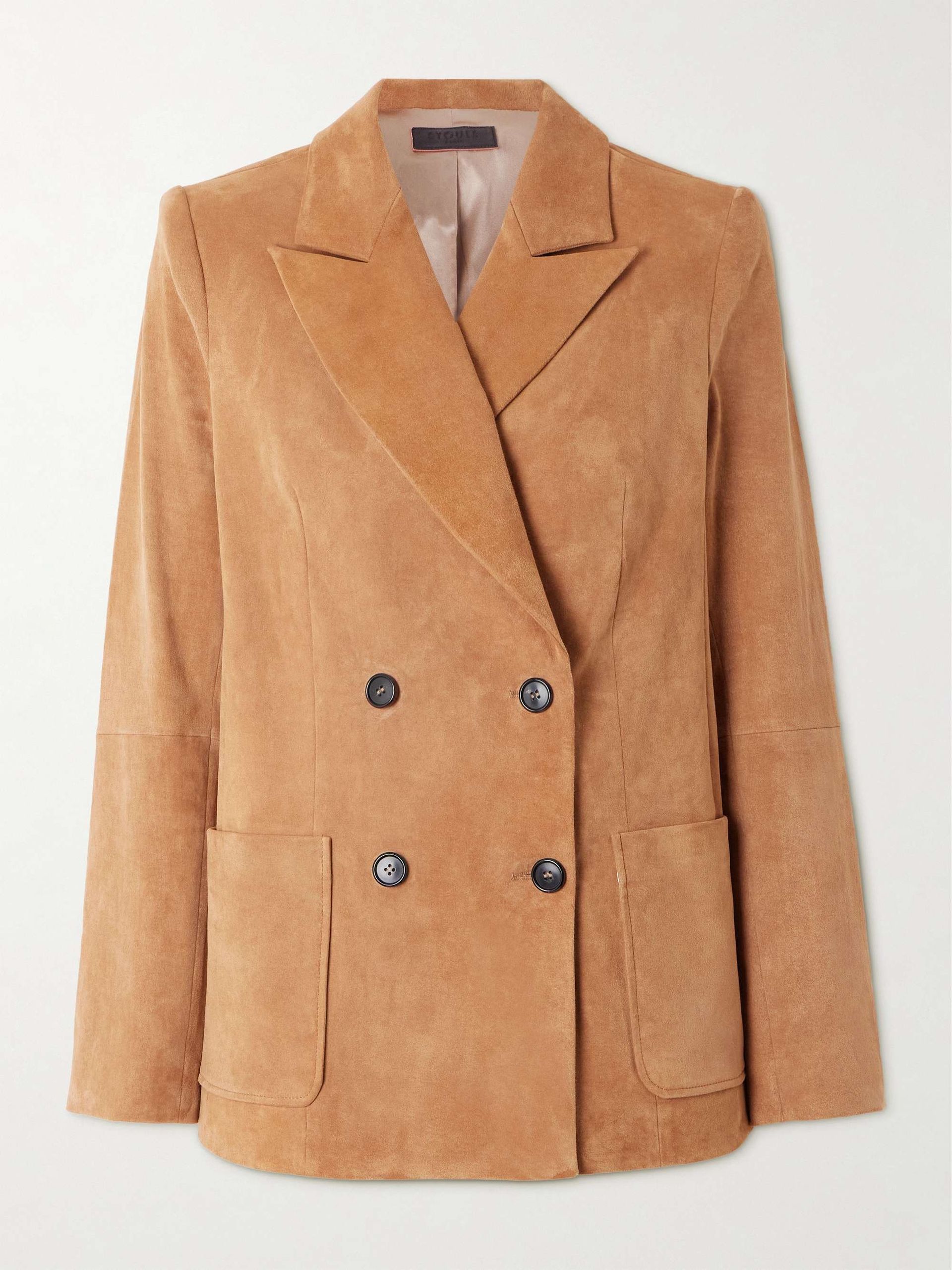 Jones Double-Breasted Suede Blazer