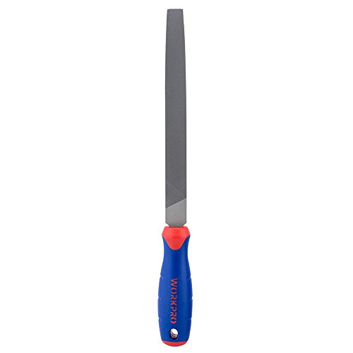 Workpro W051002 10 In. Flat File &amp;ndash; Durable Steel File to Sharpen Tools and Deburr, Comfortable Anti-Slip Grip, Double Cut &amp;ndash; Tool Sharpener for Professionals and Diy (single Pack)