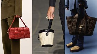 woven bags a winter 2022 2023 trend at Bottega Veneta, Christian Dior, Tod's