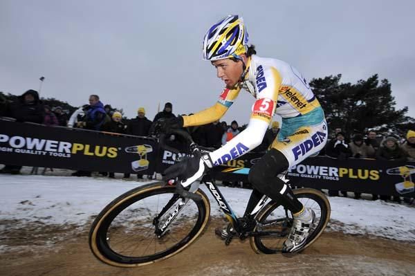 Tom Meeusen (Telenet Fidea) on the icy course in Oostmalle.