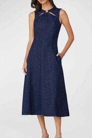 Maria Sleeveless Cutout Denim Midi Dress