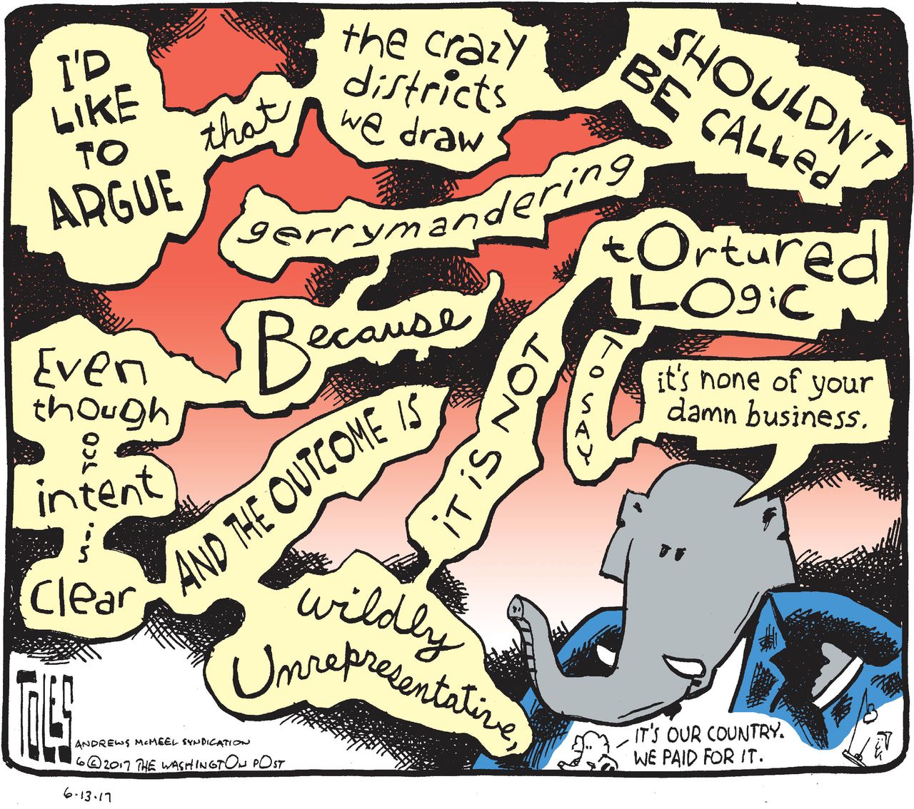 Political cartoon U.S. Republican gerrymandering