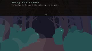 A path through a forest, with text describing it as about to split