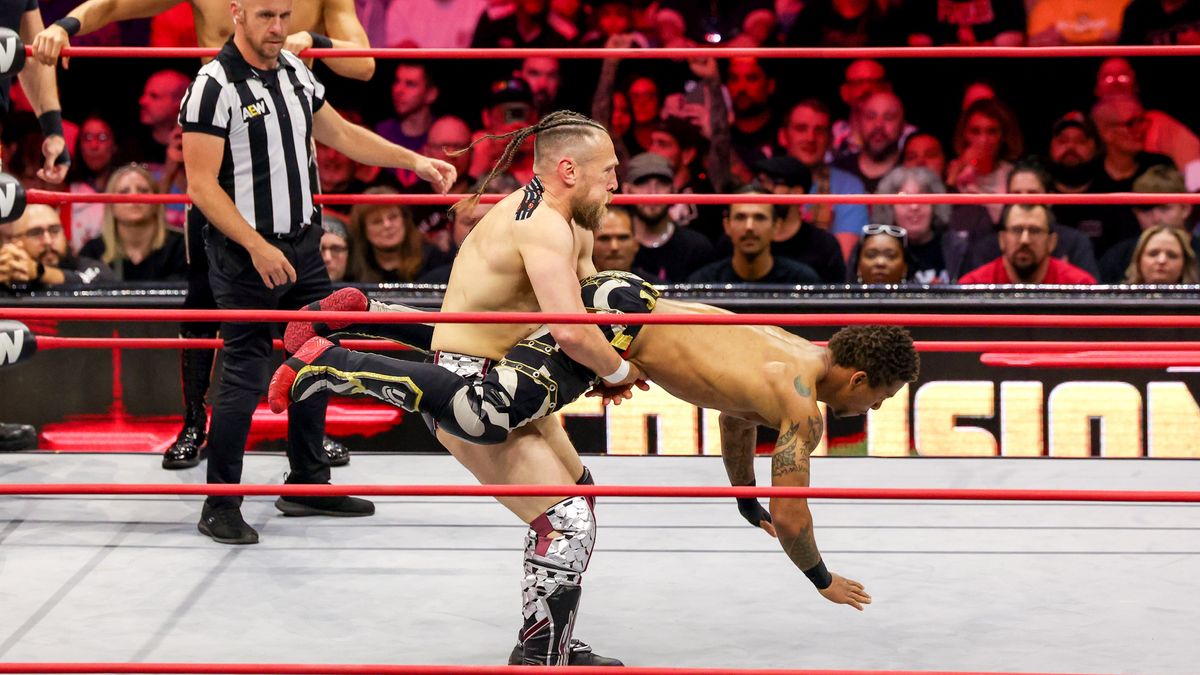 Lio Rush battles Bryan Danielson in the ring during AEW Collision ahead of the AEW WrestleDream 2024 live stream