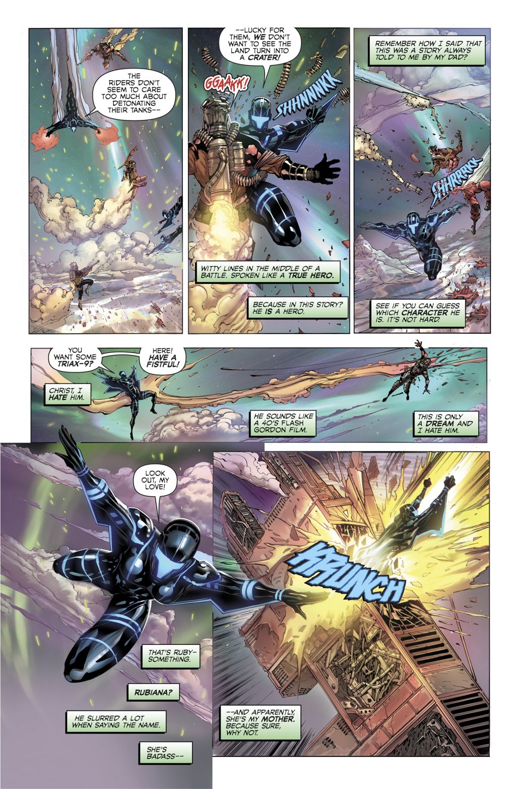 A page from Joe Satriani's "Crystal Planet" comic.