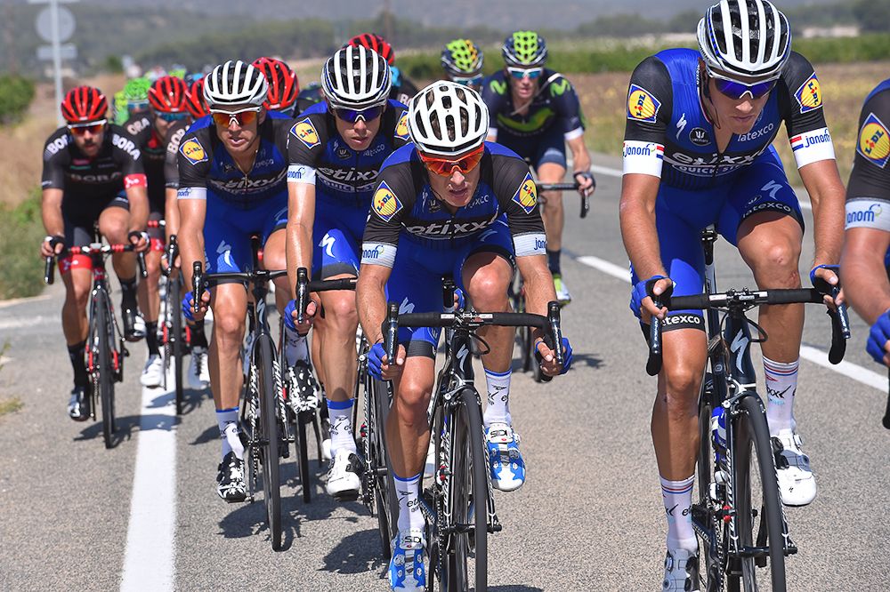 Etixx-QuickStep leads the chase during stage 18 at the Vuelta