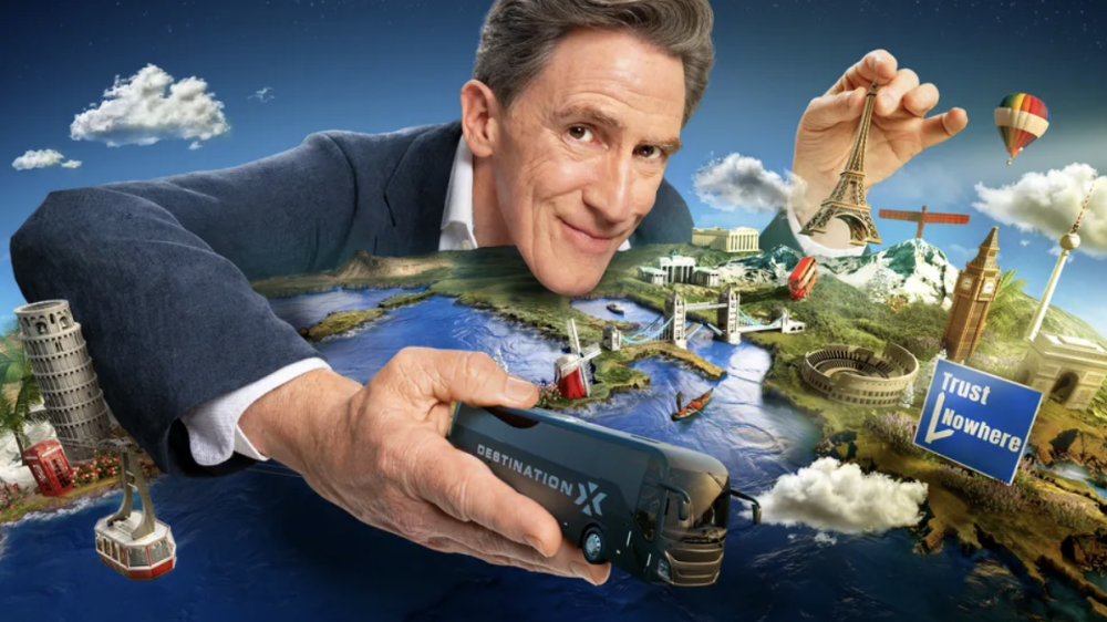 Rob Brydon in a promotional image for Destination X UK season 1