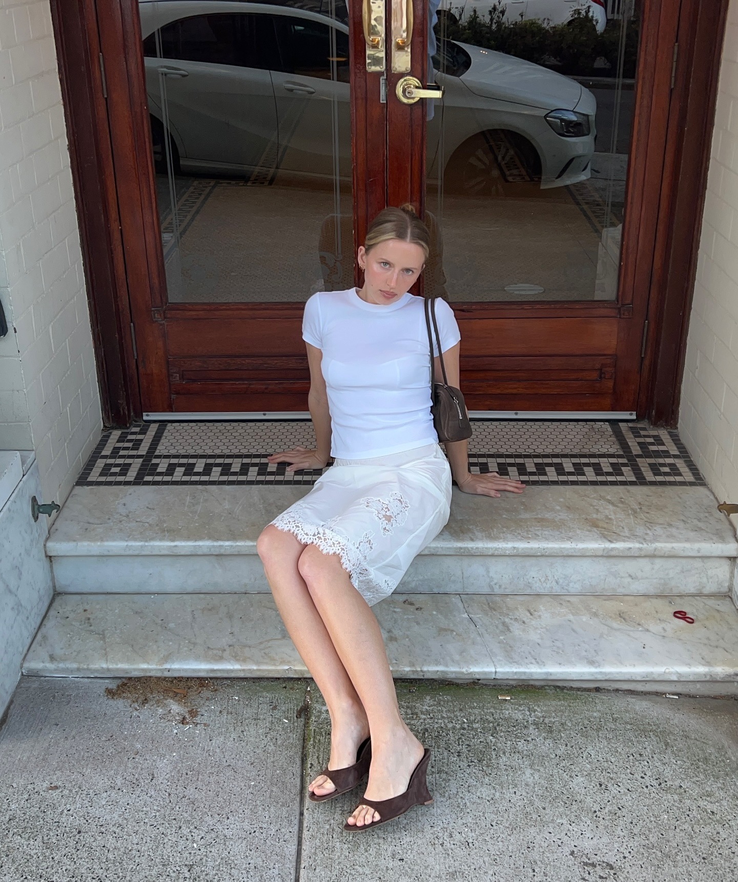 @hannahjuneva wearing one of the 2026 heels trends.