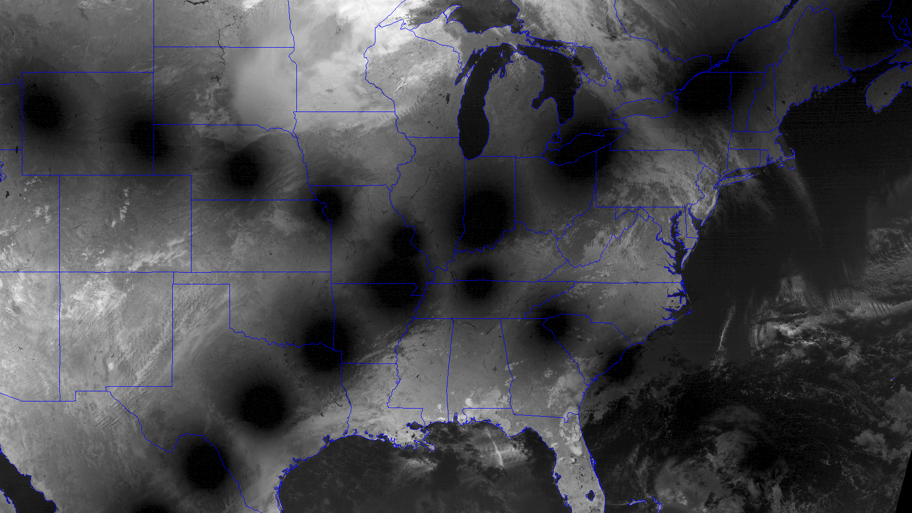 Satellite images overlay 2024 and 2017 total solar eclipses sweeping across US Space