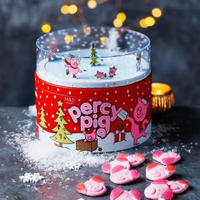 M&amp;S Percy Pig on Ice Musical Tin Now £10 | OcadoThe tin is shaped like the iconic famous Percy Pig and is packed full of scrumptious sweets flavoured with real fruit juice. And once you've eaten them all, why not fill it with your treat of choice and enjoy it's stunning musical feature.