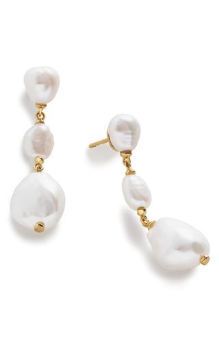 Nura Reef Triple Freshwater Pearl Drop Earrings