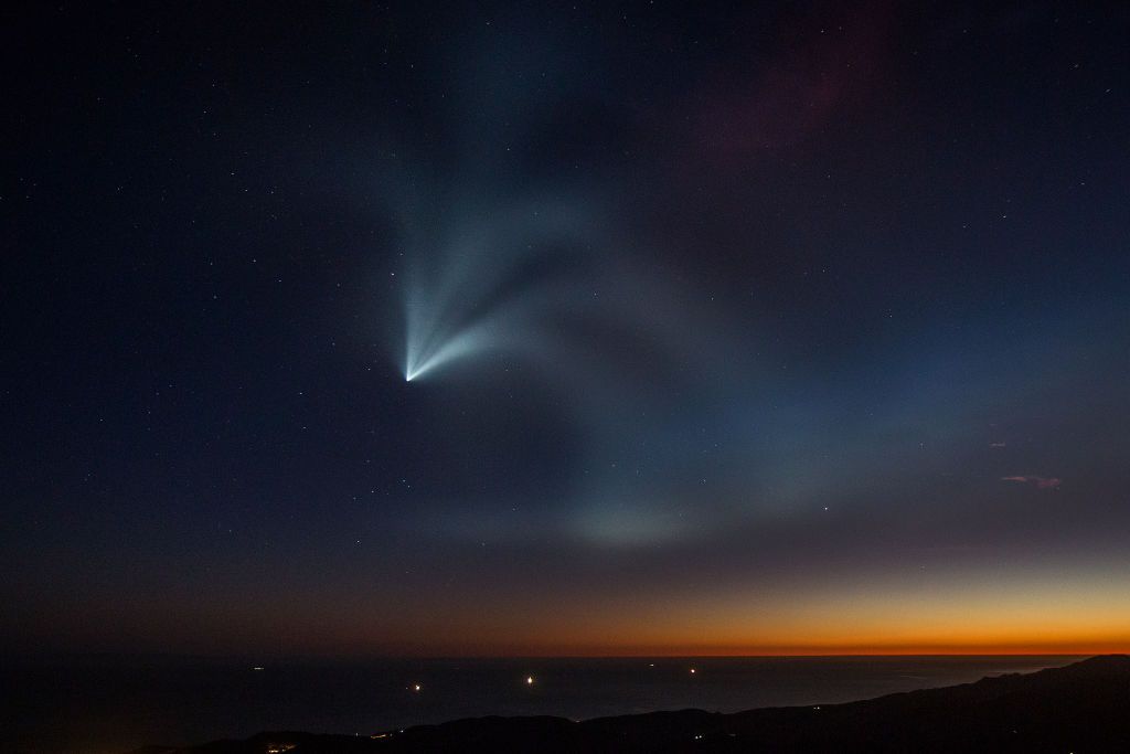 The SpaceX Falcon 9 rocket.