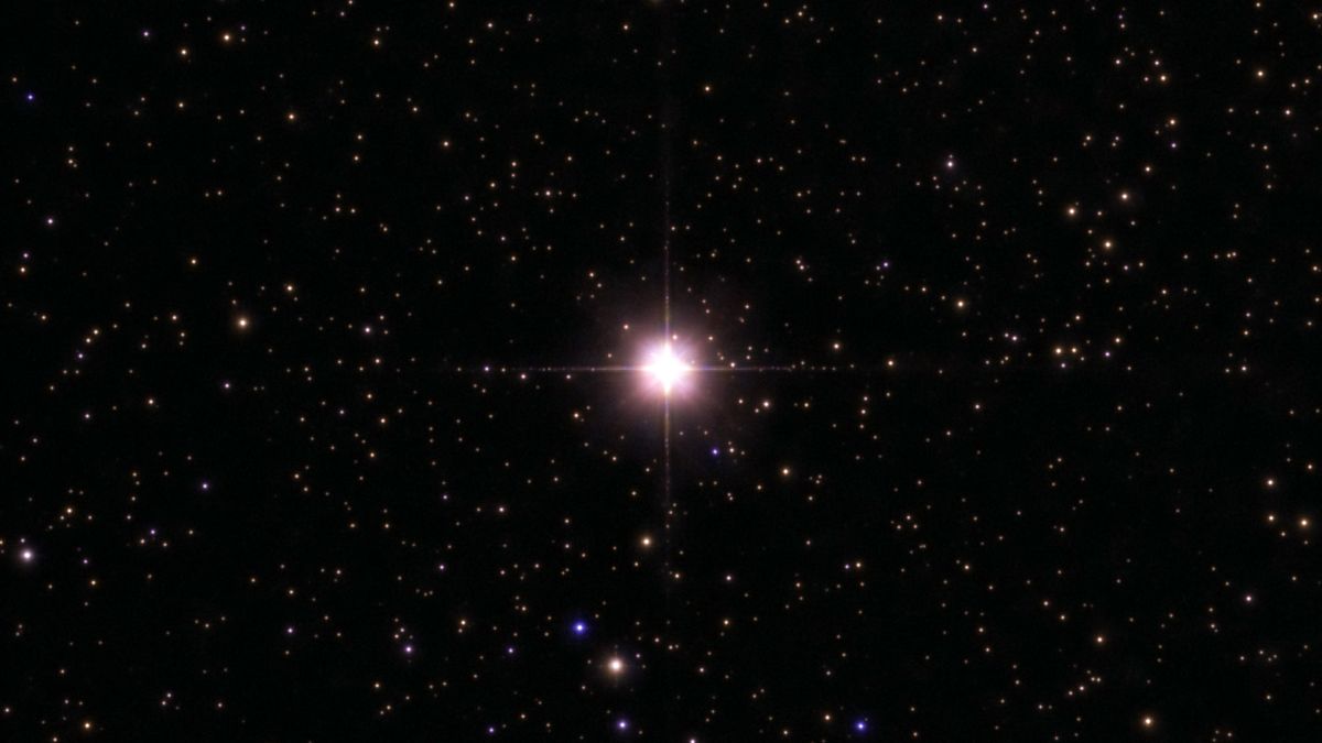 The star Tarazed in the night sky as imaged by the Unistellar Odyssey Pro.