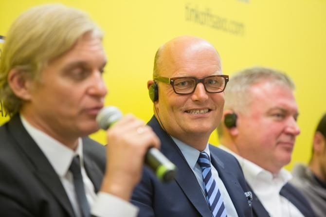 Tinkoff-Saxo jersey presentation in Moscow.