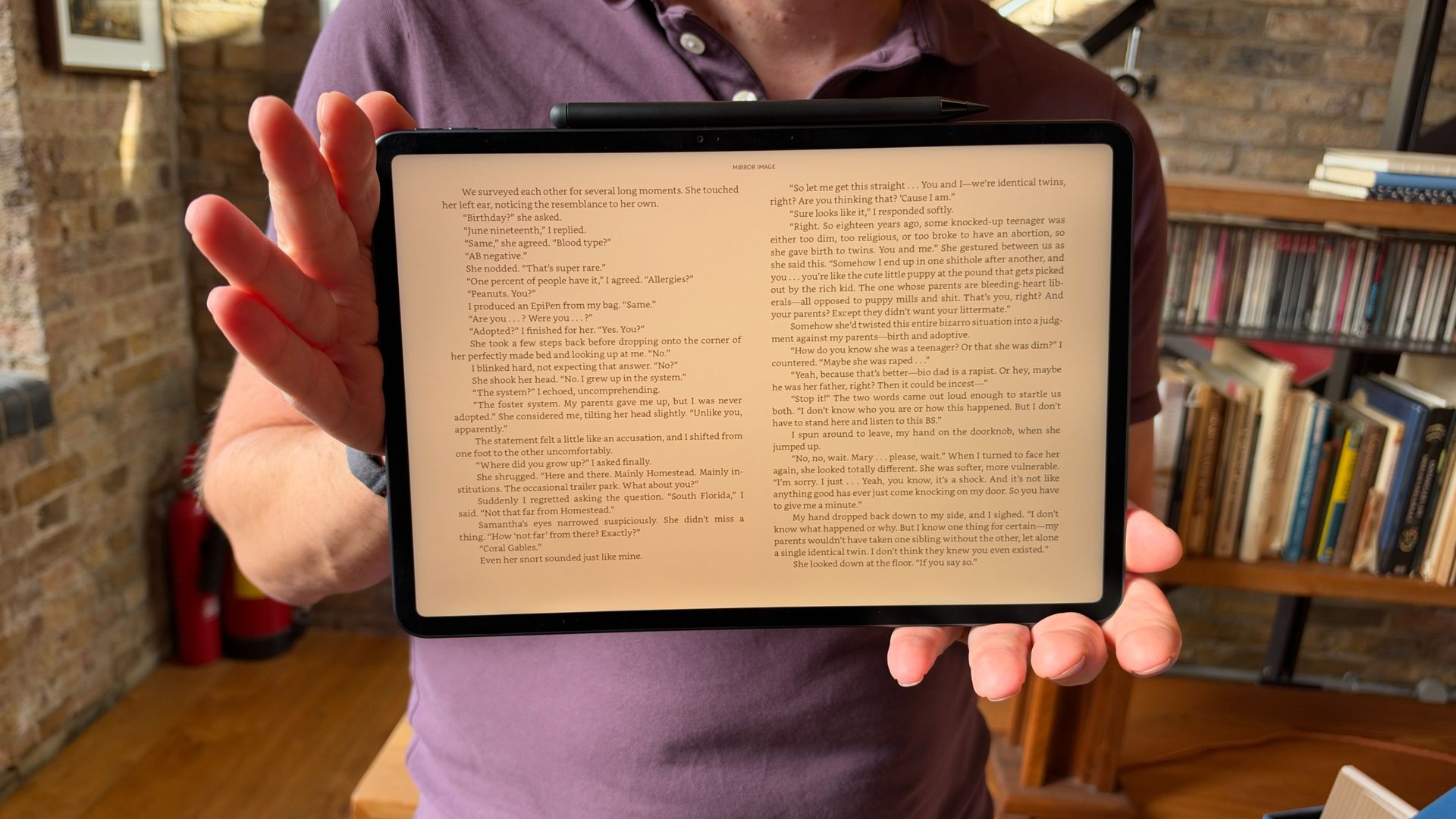 The Amazon Alexa Tab 12 Pro resting on a table