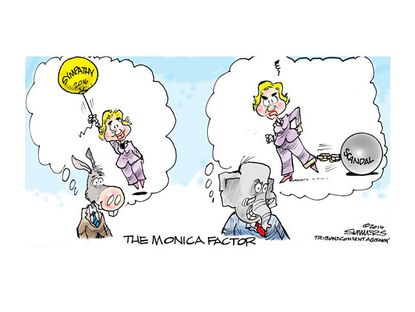 Political cartoon 2016 Hillary Clinton Monica Lewinsky