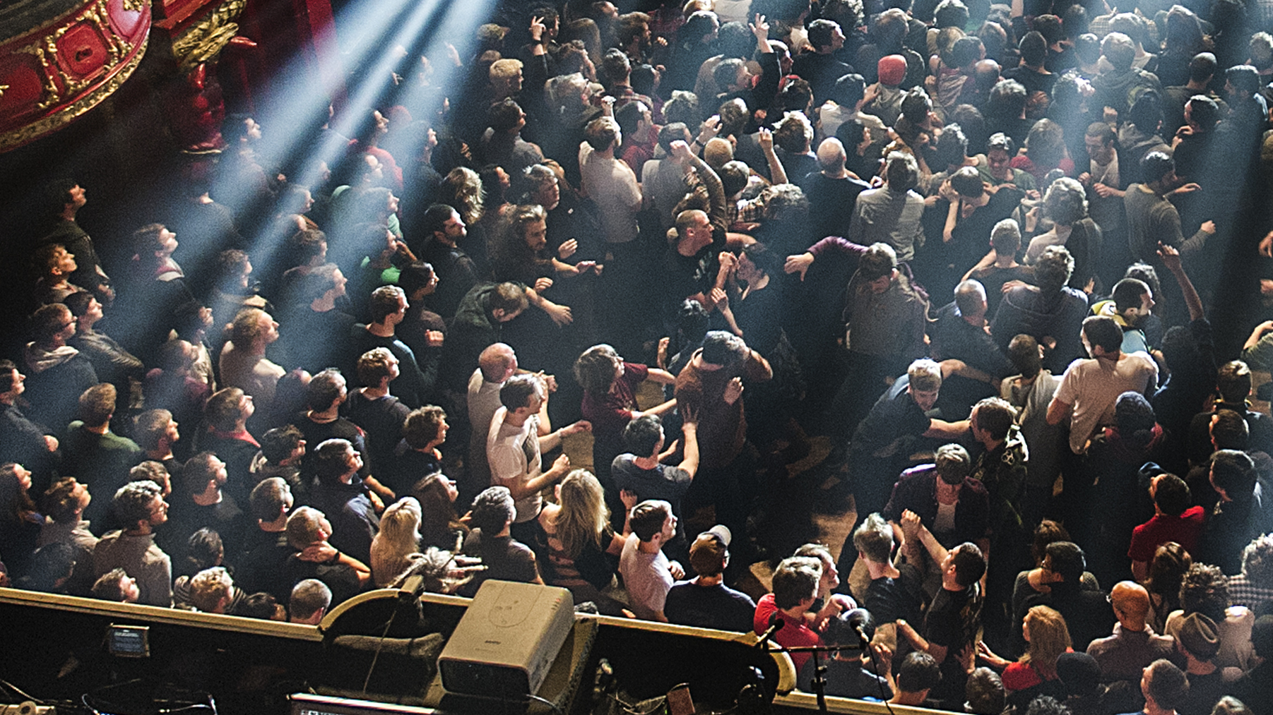 A crowd at a prog gig