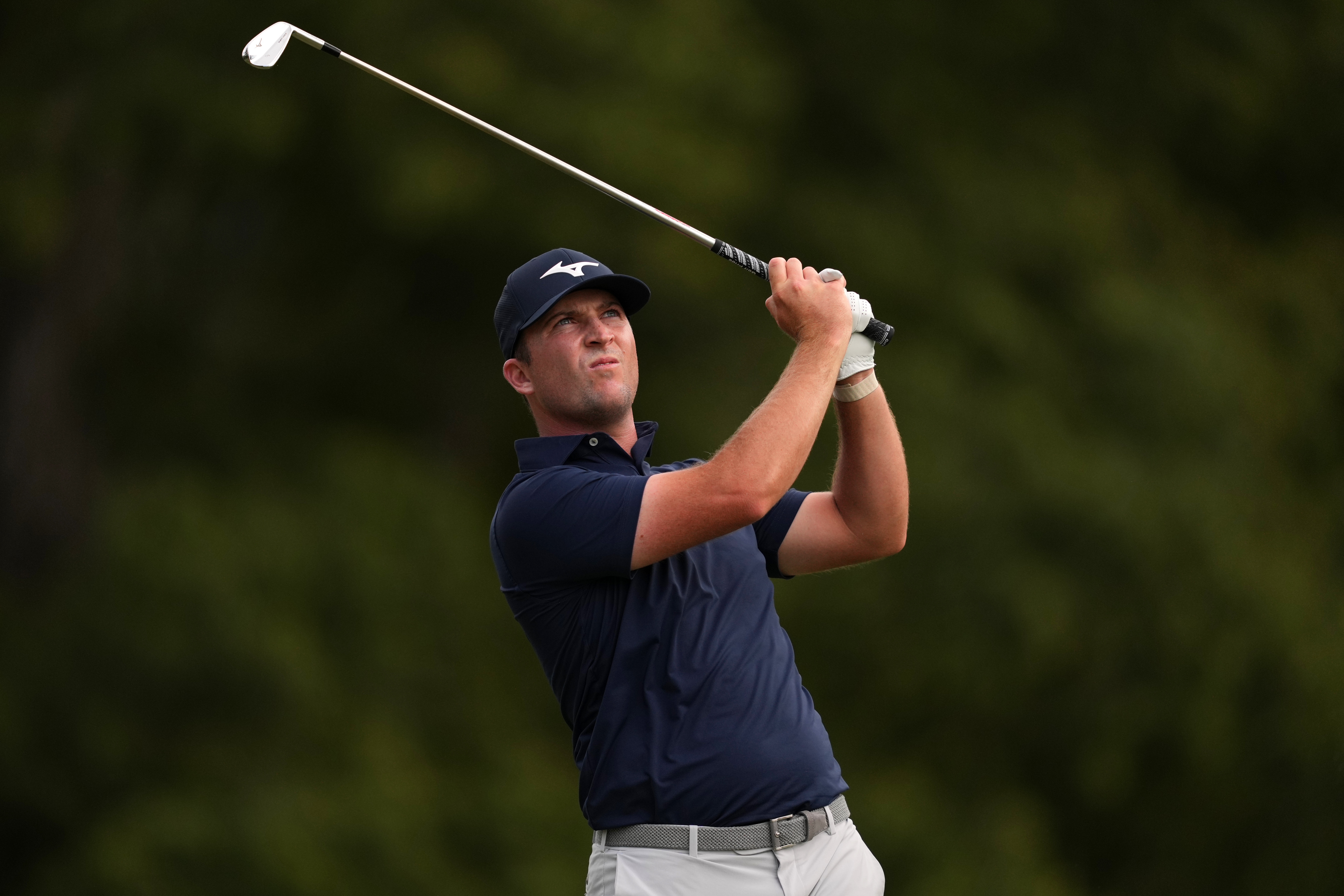 Steven Fisk hits an iron