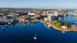 Aerial view of Cardiff Bay