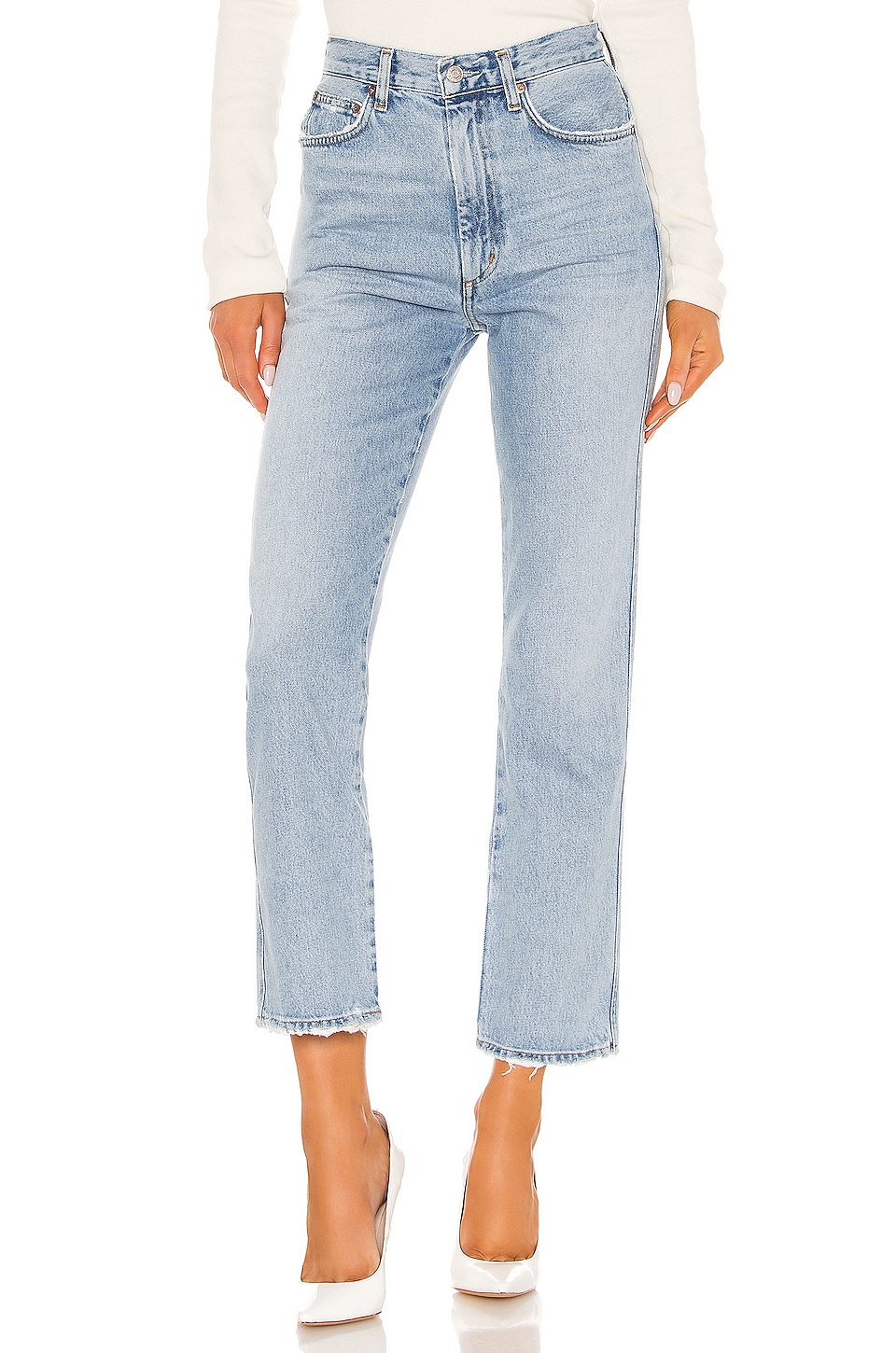 Pinch Waist High Rise Kick Jeans