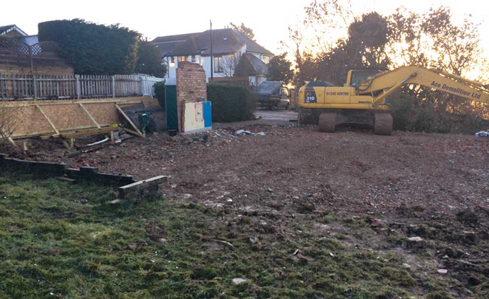 The plot after the original house was demolished and before the new house was built