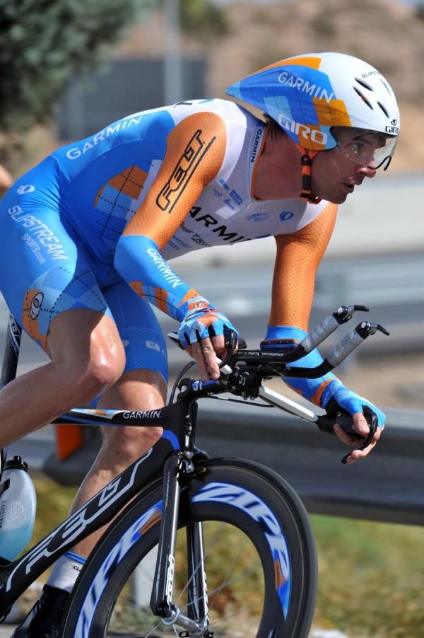 David Millar (Garmin-Slipstream) on his way to the win in the Vuelta time trial.