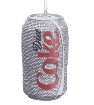 Bedazzled crystal Diet Coke can Christmas tree ornament from Amazon. 