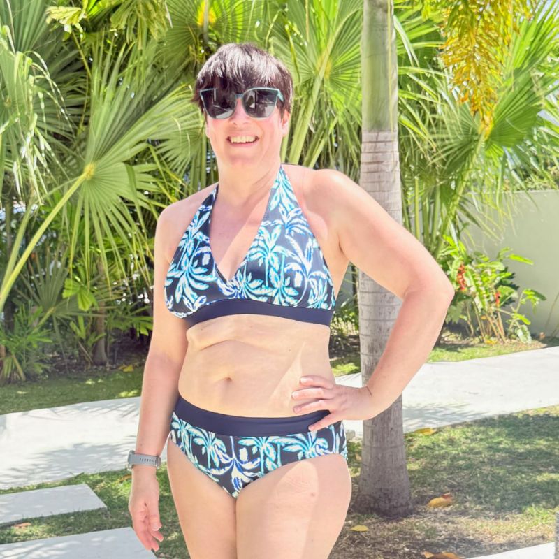 Tammi Theis wearing a White Stuff bikini