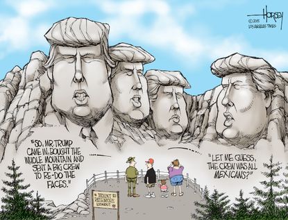 Political cartoon U.S. Donald Trump immigration