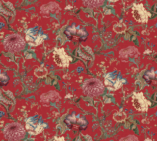 Red floral wallpaper