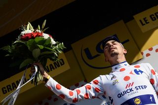Julian Alaphilippe earned the polka dot jersey with his stage 10 win