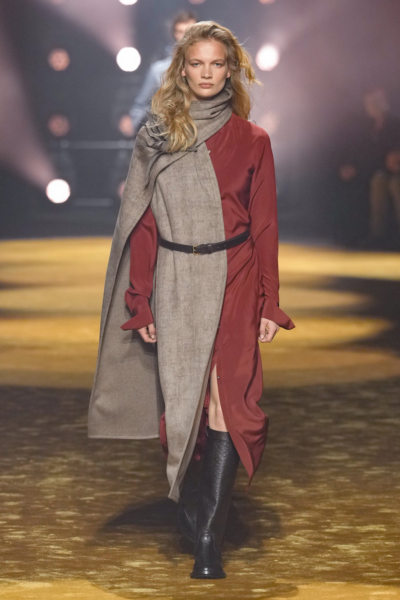 Model walks the Hugo Boss autumn/winter 2026 runway.