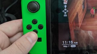Pushing the down button on Nintendo Switch
